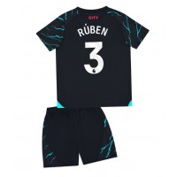 Manchester City Ruben Dias #3 Kolmas Peliasu Lasten 2023-24 Lyhythihainen (+ Lyhyet housut)